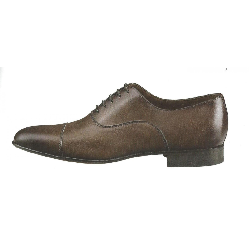 Santoni Darian Hand Antiqued Cap Toe Shoes Brown Image