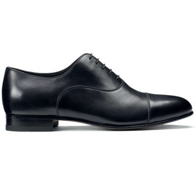 Santoni Darian Toe Cap Oxford Shoes Black Image
