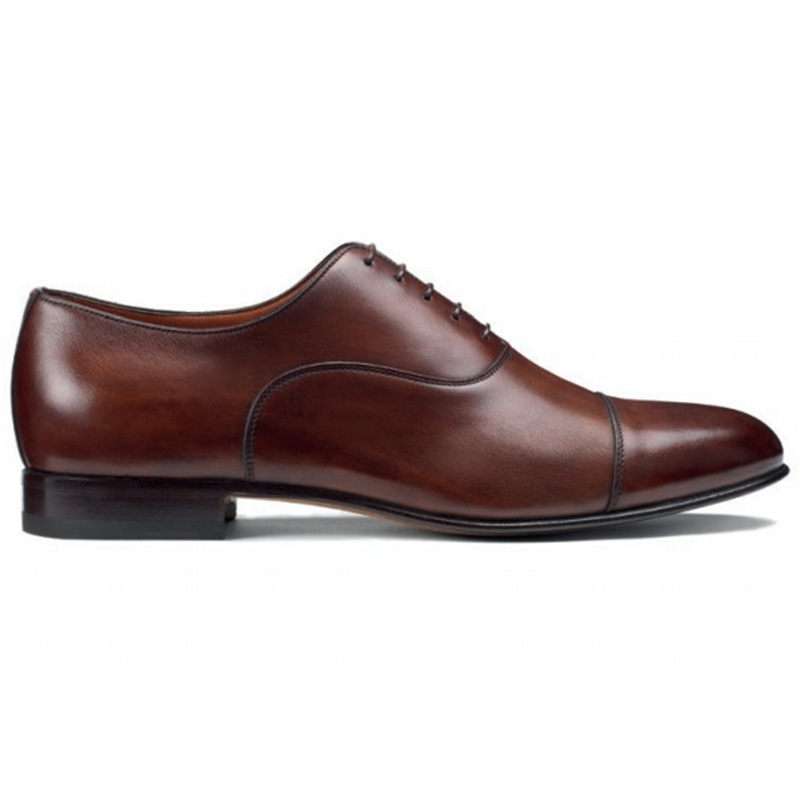 Santoni Darian Toe Cap Oxford Shoes Brown Image