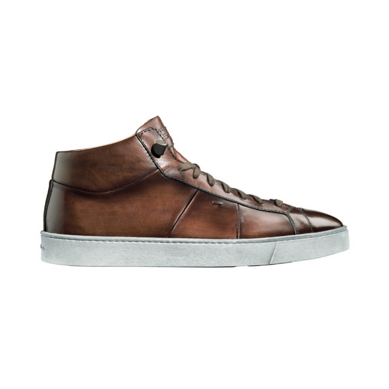 Santoni Denali TQ2 Calfskin High Top Sneakers Brown Image