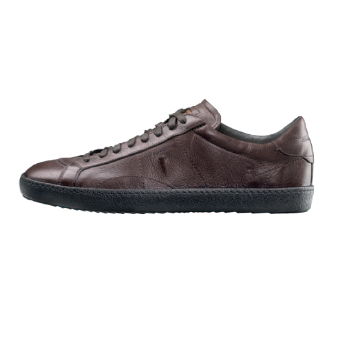 Santoni Dorado Calfskin Sneakers Dark Brown Image