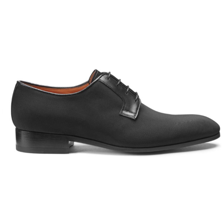 Santoni Earl III Grosgrain & Calfskin Dress Shoes Black Image