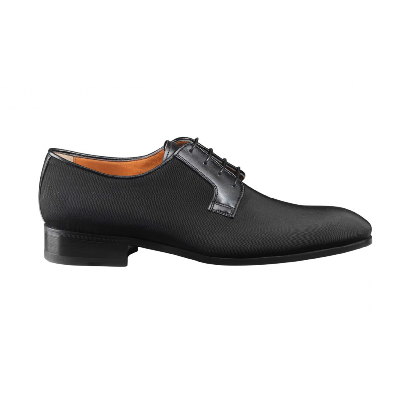 Santoni Earl III Grosgrain Lace Up Formal Shoes Black Image