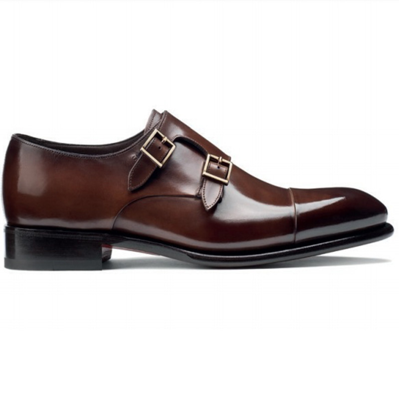 Details about   NEW SANTONI  Leather Shoes Double Monk Strap SIZE Eu 43 Uk 9 Us 10 15R 