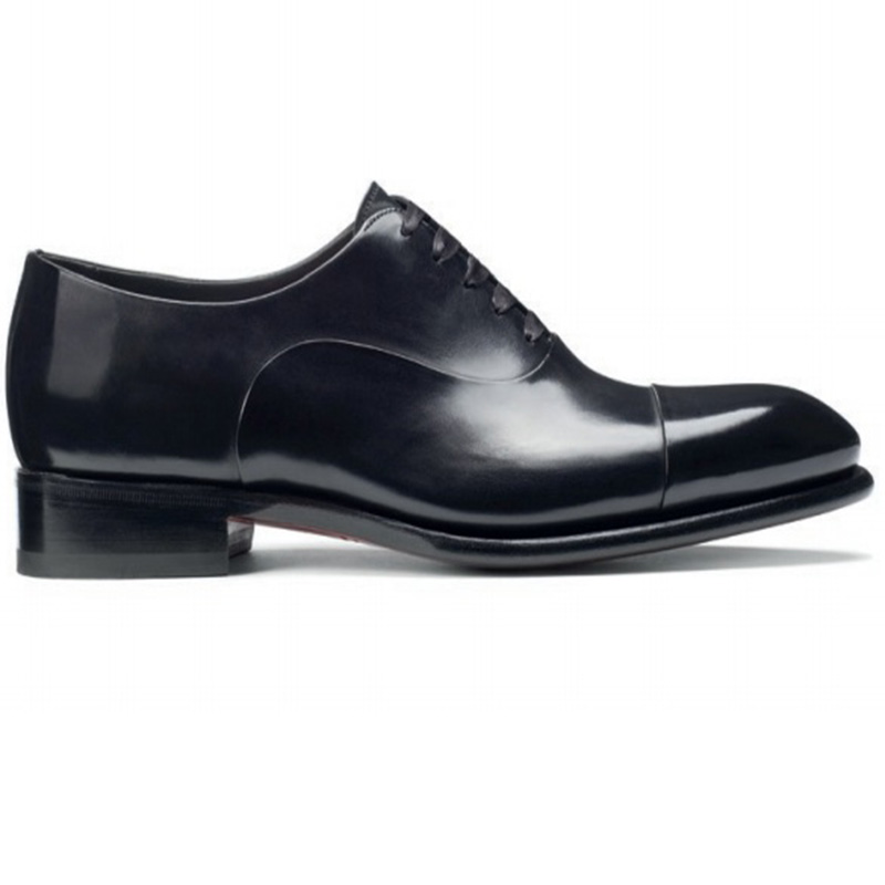 Santoni Isaac V1 Cap Toe Oxford Shoes Black Image