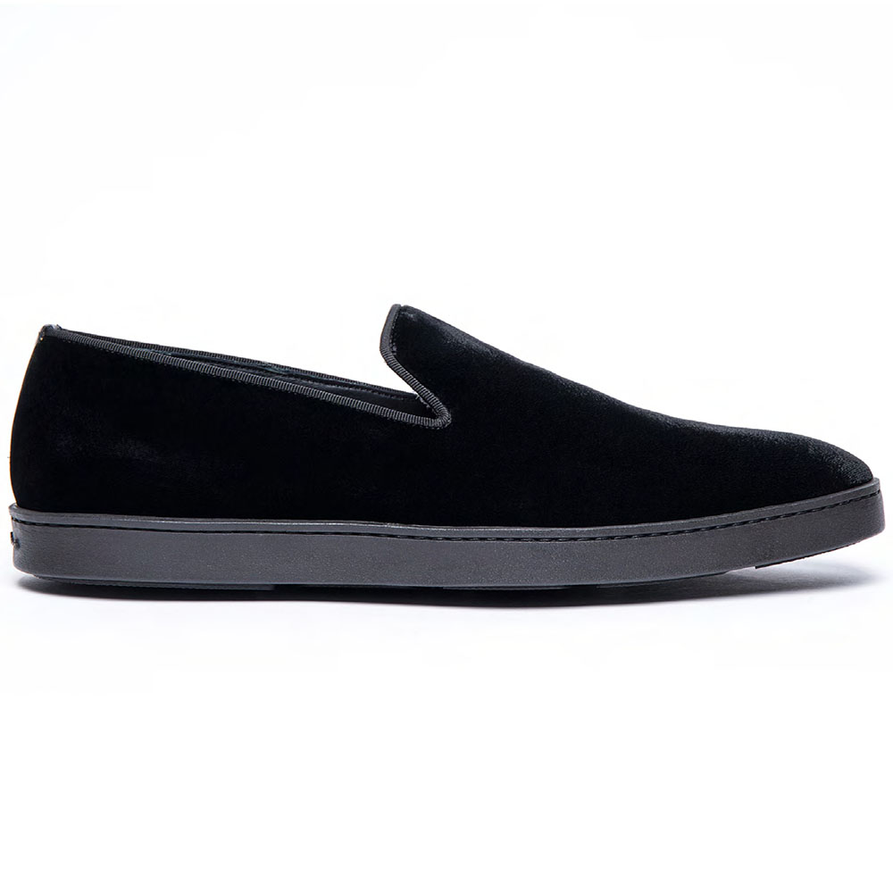 Santoni Muad V7-01 Velvet Slip-on Sneakers Black Image