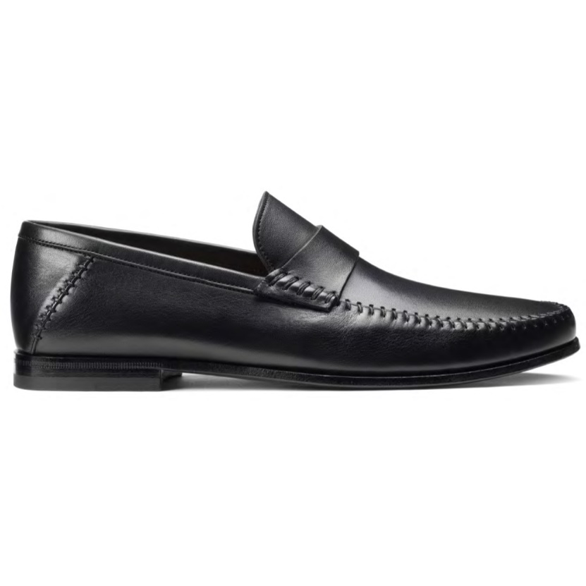 Santoni Paine M1 Penny Loafer Shoes Black Image