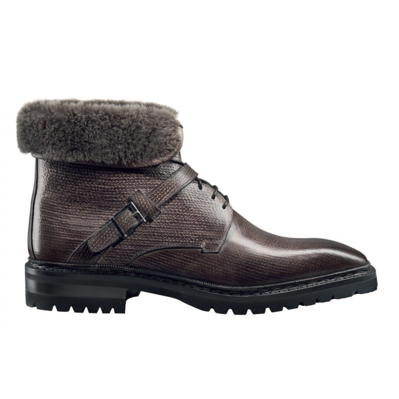 Santoni Quirion 5 Shearling Boots Taupe Image