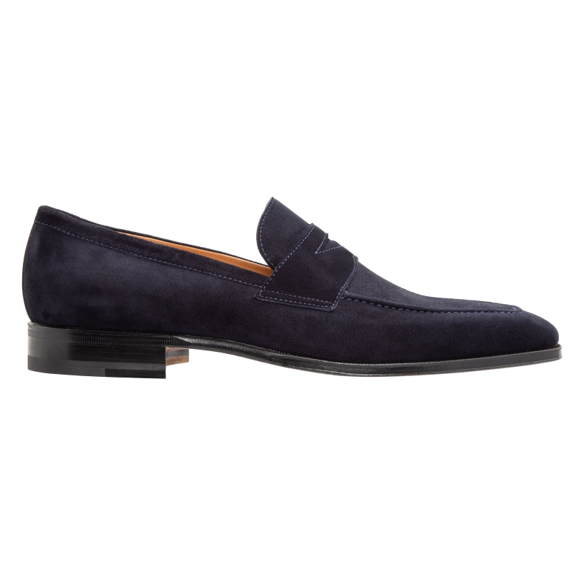 Stemar Napoli Suede Penny Loafers Navy Image