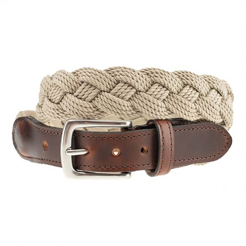 TB Phelps Savannah Cotton Braid Belt Khaki Image