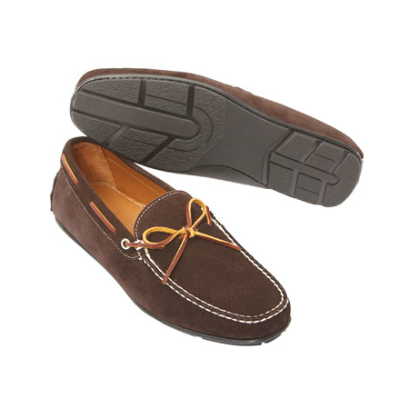 TB Phelps Verona Suede Twist Tie Driving Loafers Brown Image