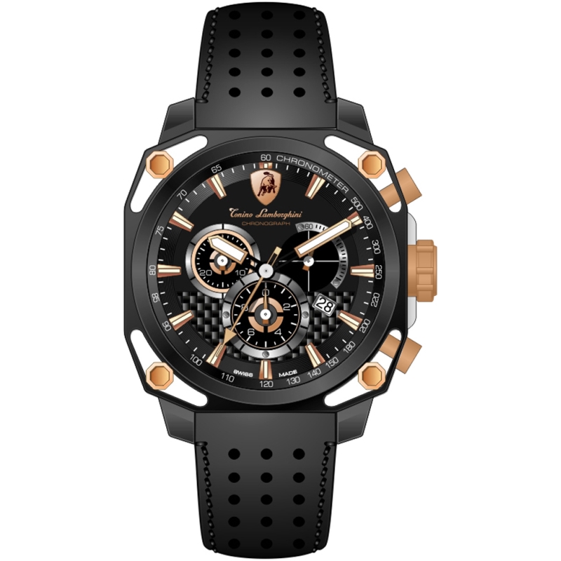 Tonino Lamborghini 4 Screws 4850 Chronographic Watch Black Image