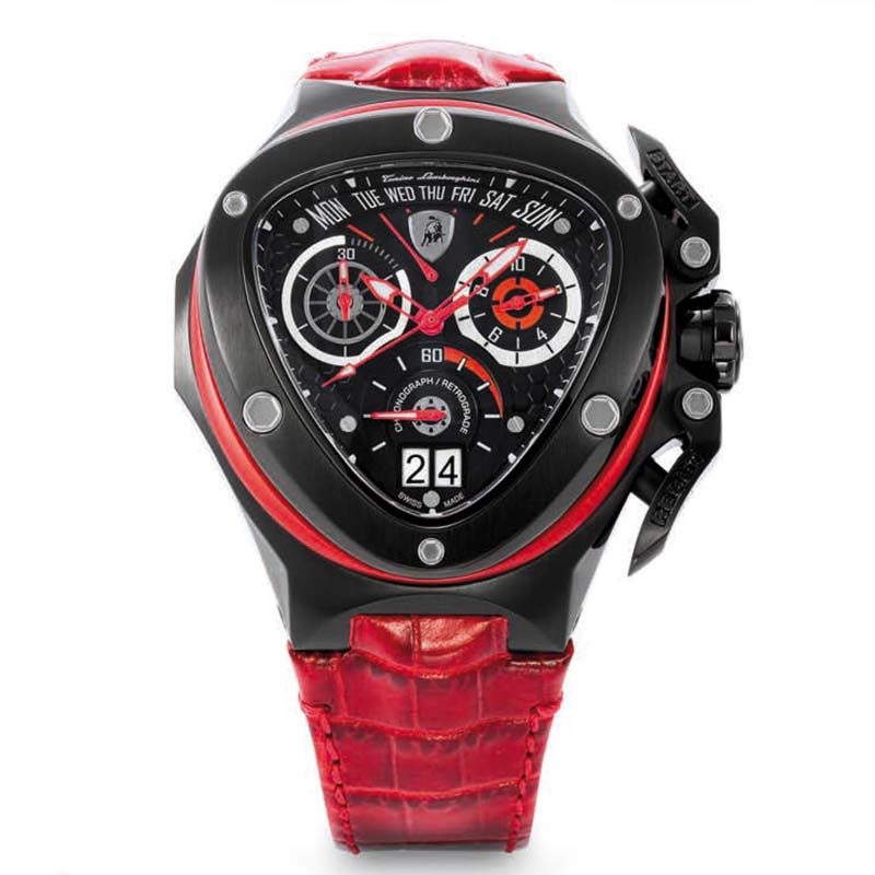 Tonino Lamborghini Spyder 3018 Watch Black/Red | MensDesignerShoe.com