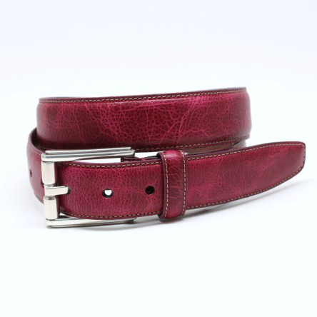 Torino Leather Oiled Shrunked Calfskin Belt Magenta Image