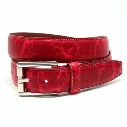 Torino Leather Oiled Shrunked Calfskin Belt Red Image