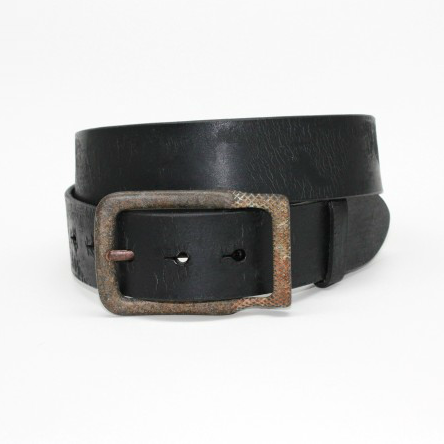 Torino Leather Age Distressed Harness Leather Belt Black Image