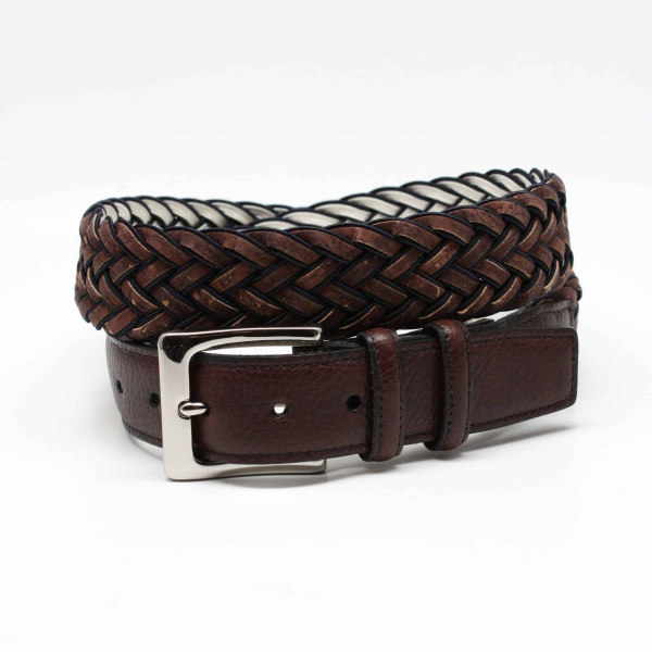 Torino Leather Cork & Rayon Belt Brown / Black Image