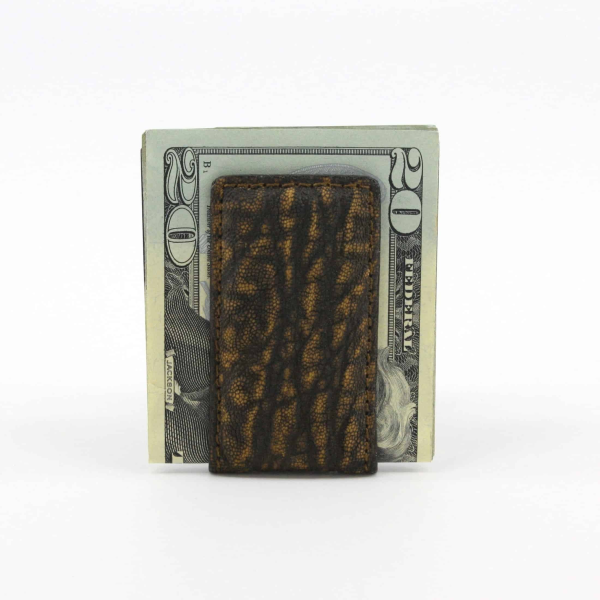 Torino Leather Elephant Skin Money Clip Cognac Image