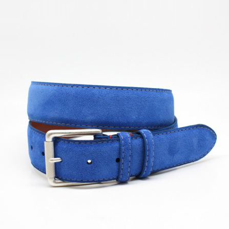 Torino Leather European Suede Belts Royal Blue Image