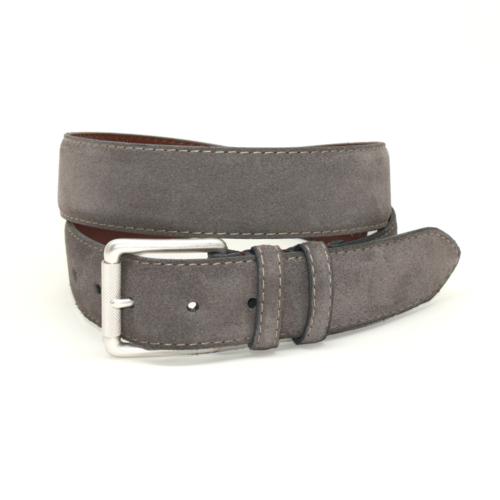 Torino Leather European Suede Belt Slate Image