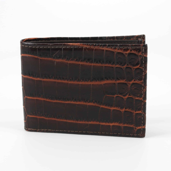 Torino Leather Nile Crocodile Billfold Wallet Brown / Cognac Image