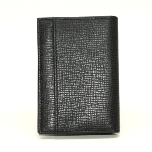 Torino Leather Saffiano Calfskin Card Case Black Image