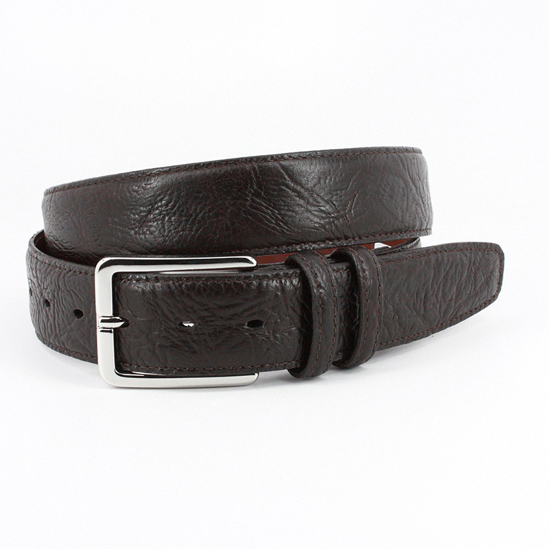 Torino Leather Shrunken Bull Shoulder Leather Belt Brown Image