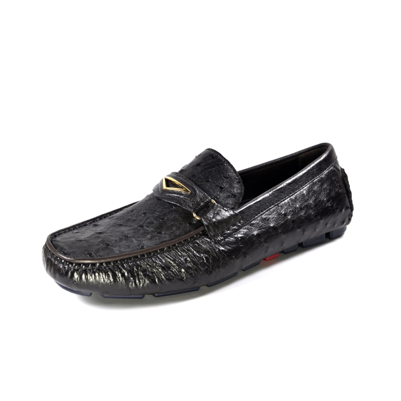 Ugo Vasare Drake Ostrich Driving Loafers Brown Image