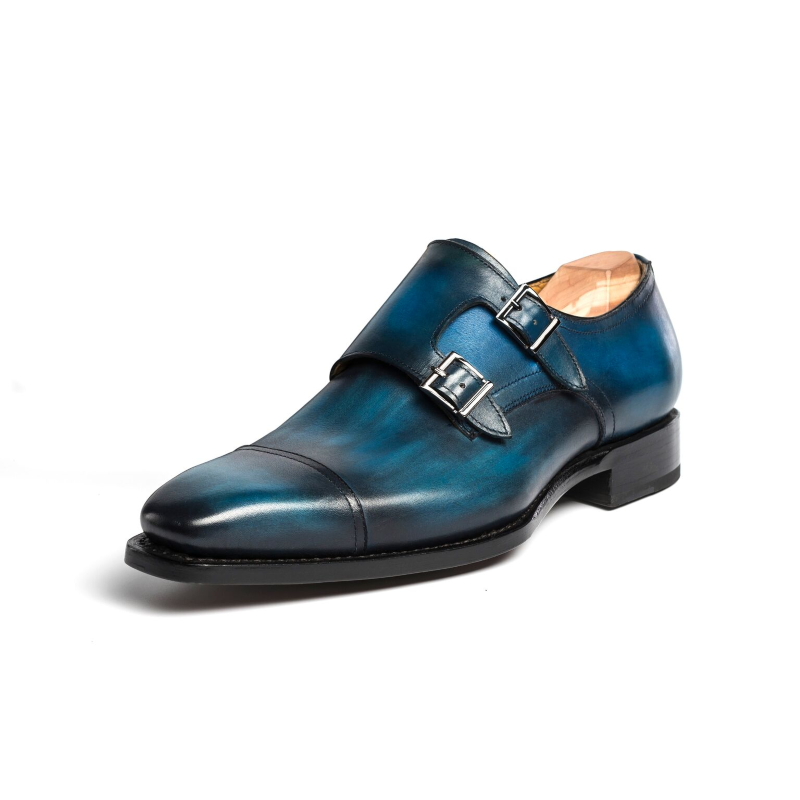 Ugo Vasare Neo Double Monk Strap Shoes Sapphire Image