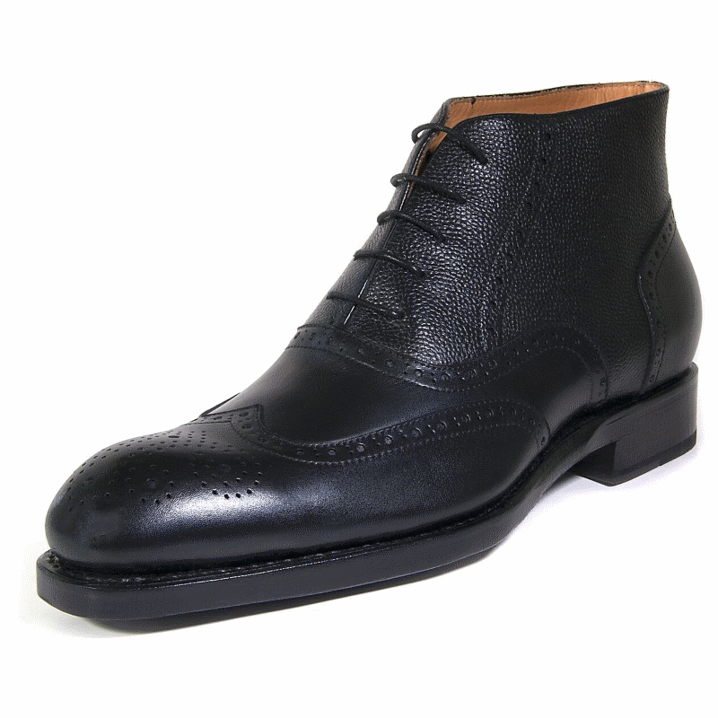 Ugo Vasare Stanford Wingtip Boots Black Image