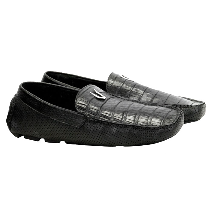 Vestigium Caiman Belly Driving Loafers Black Image