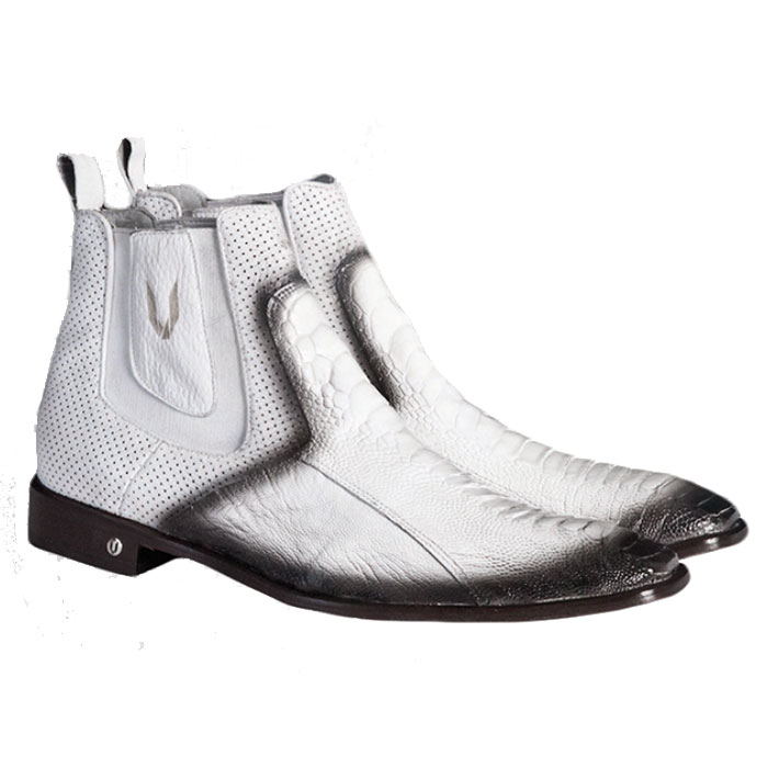 Vestigium Ostrich Leg Chelsea Boots Faded White Image