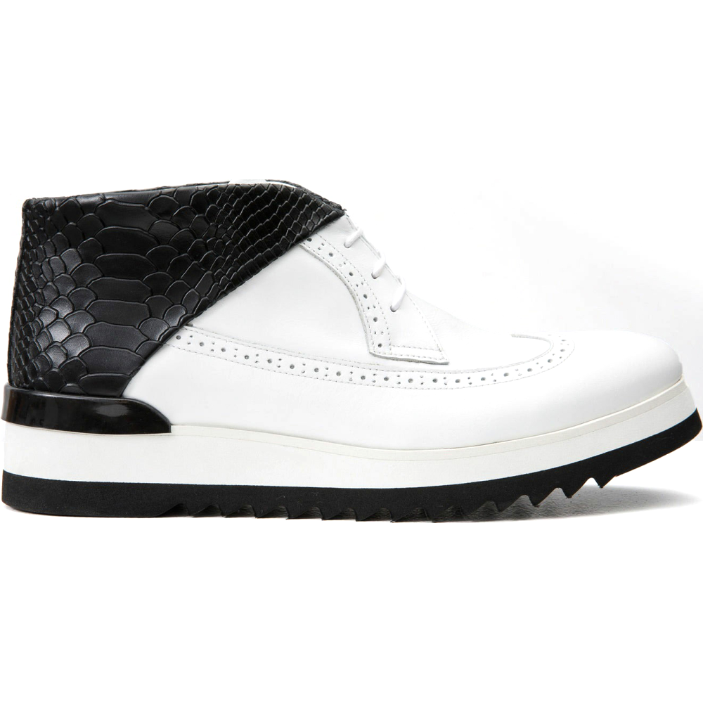 Vinci Leather The Kagan White Wingtip Chukka Sneaker Boot (3836.58) Image
