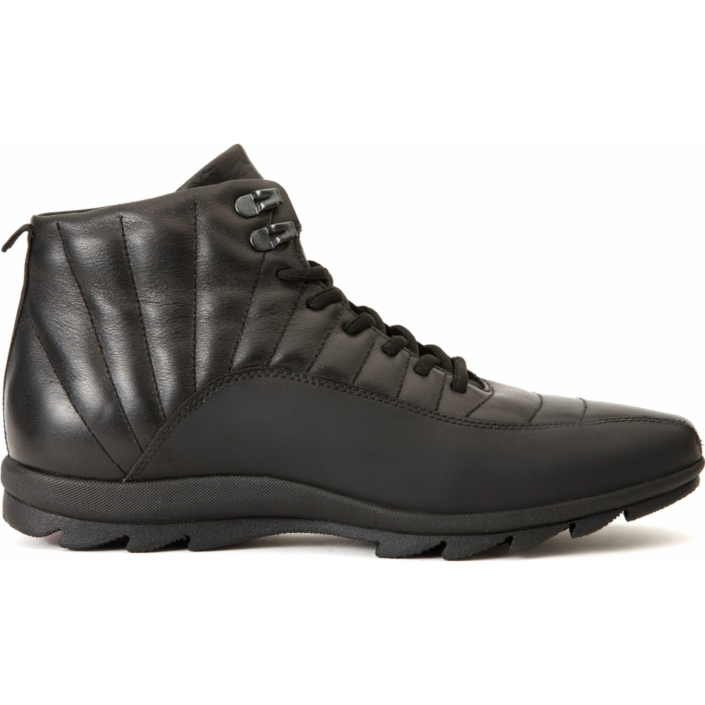 Vinci Leather The Merter Black Leather Casual Lace-up Boot (14339 S-5) Image