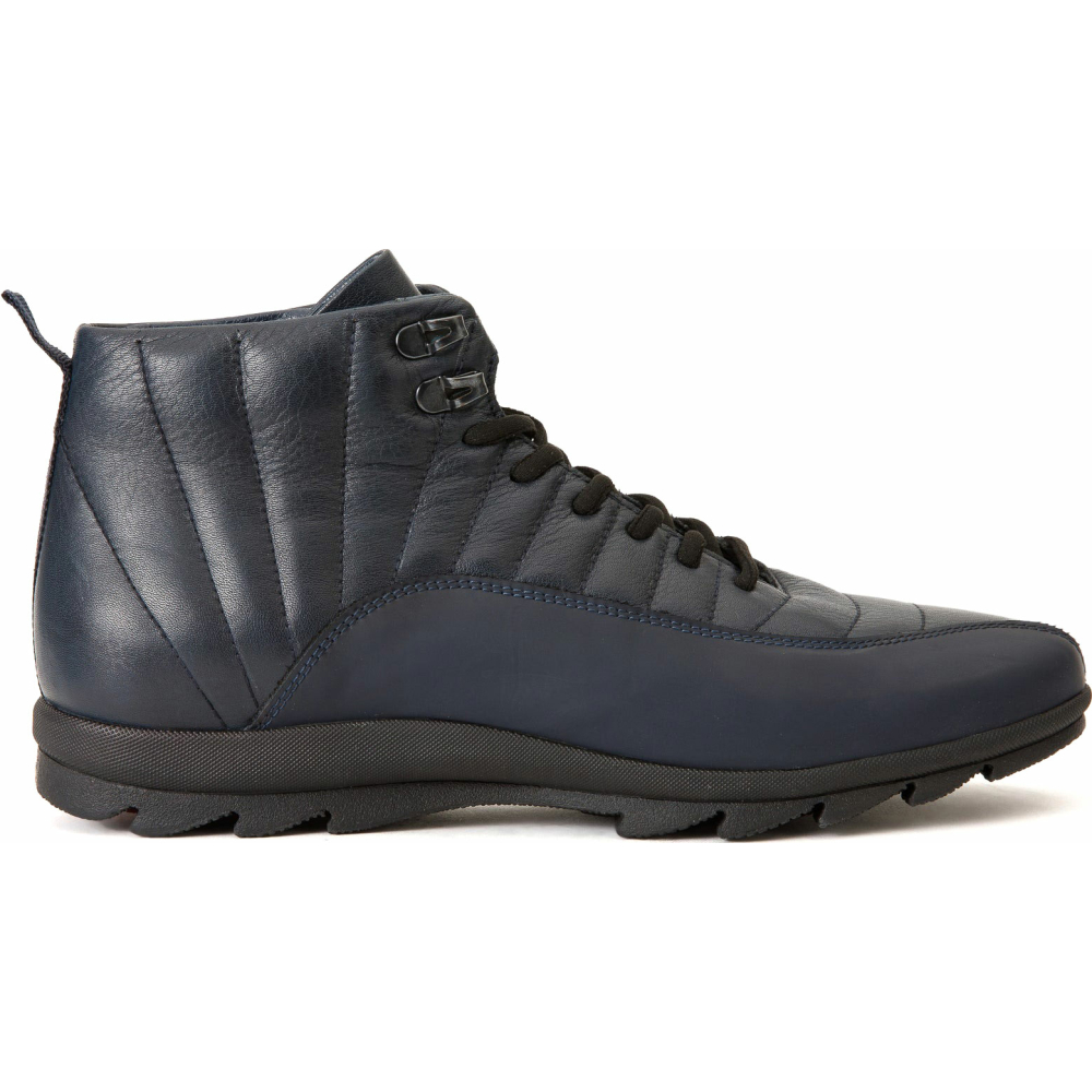 Vinci Leather The Merter Navy Blue Leather Casual Lace-up Boot (14339 L-5) Image