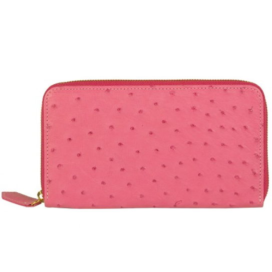 Zelli Camilla Genuine Ostrich Wallet Pink