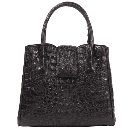 Zelli Lauretta Genuine Crocodile Handbag Black Image