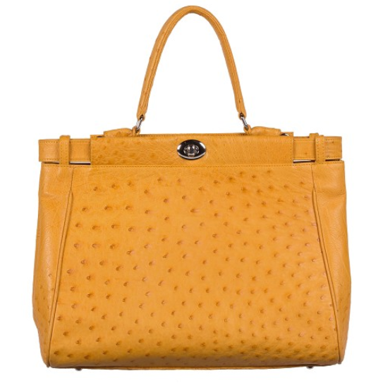 Zelli Paloma Genuine Ostrich Handbag Buttercup Image