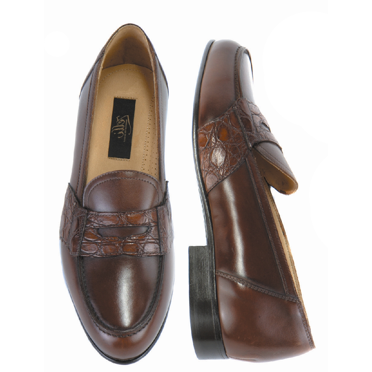 Zelli Vito Penny Loafer with Crocodile Image
