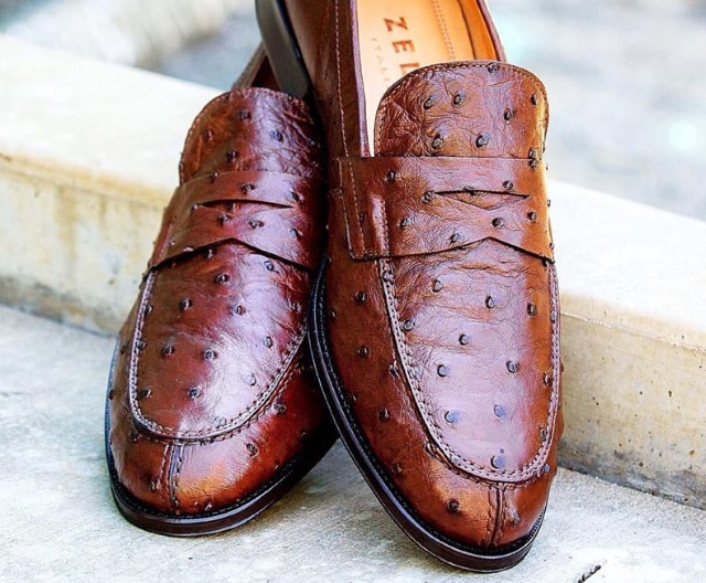 Zelli Roma Ostrich Loafers