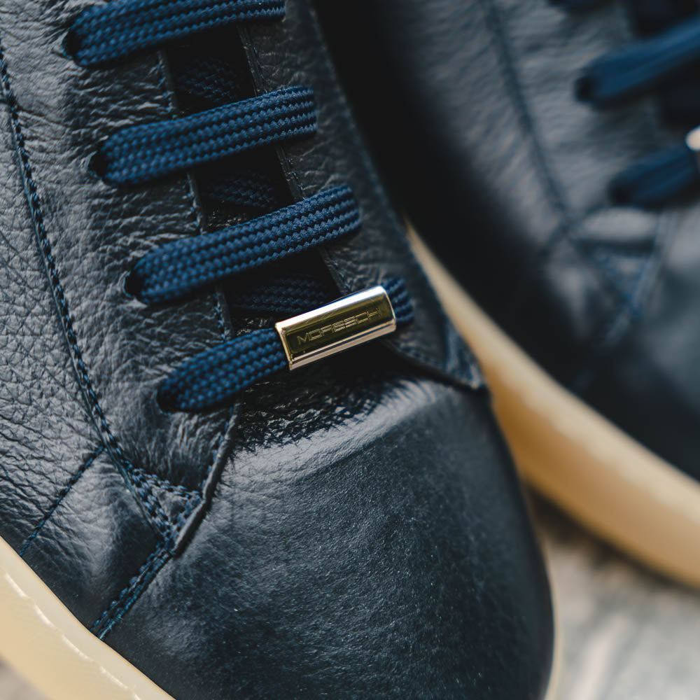 Moreschi 043849 Deerskin And Calfskin Sneakers Dark Blue