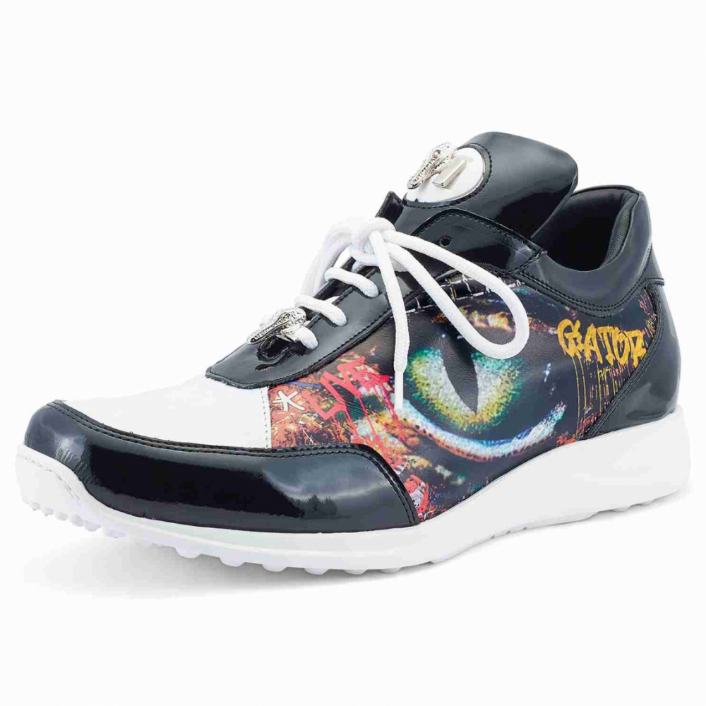 Mauri 8741/2 Solace Patent / Baby Croc / Calfskin Sneakers Black