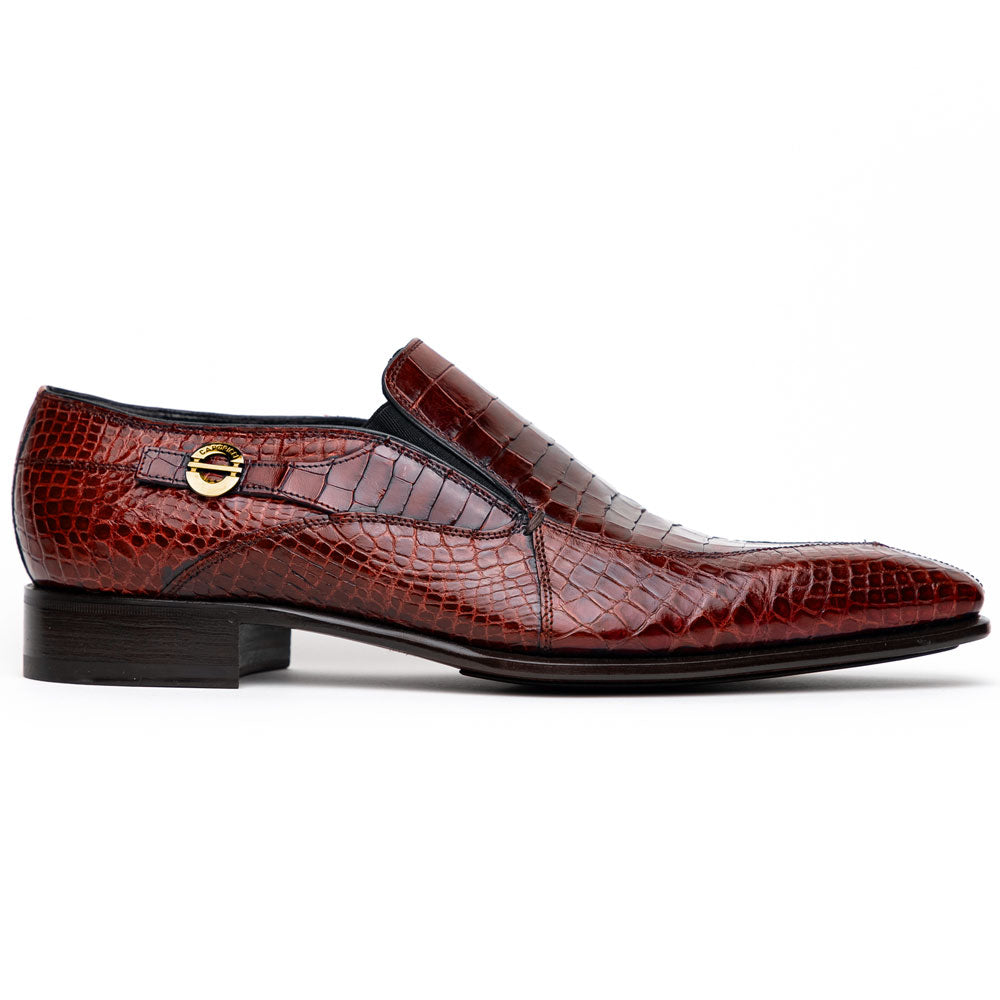 Caporicci 203 Alligator Split Toe Loafers Gold Caporicci Shoes Caporicci Alligator Handmade Brown Alligator  main image 3