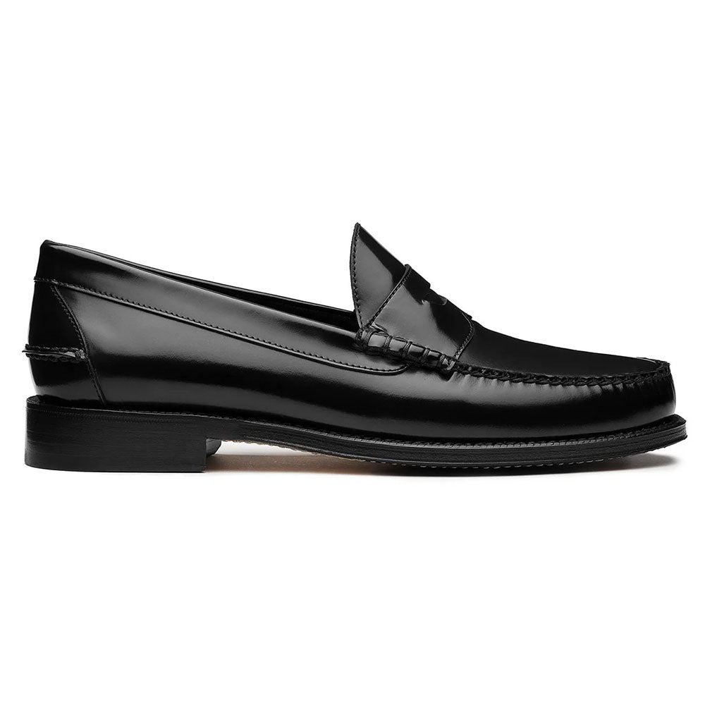 JP Pierre Leather Penny Loafer Black (E212393) | MensDesignerShoe.com