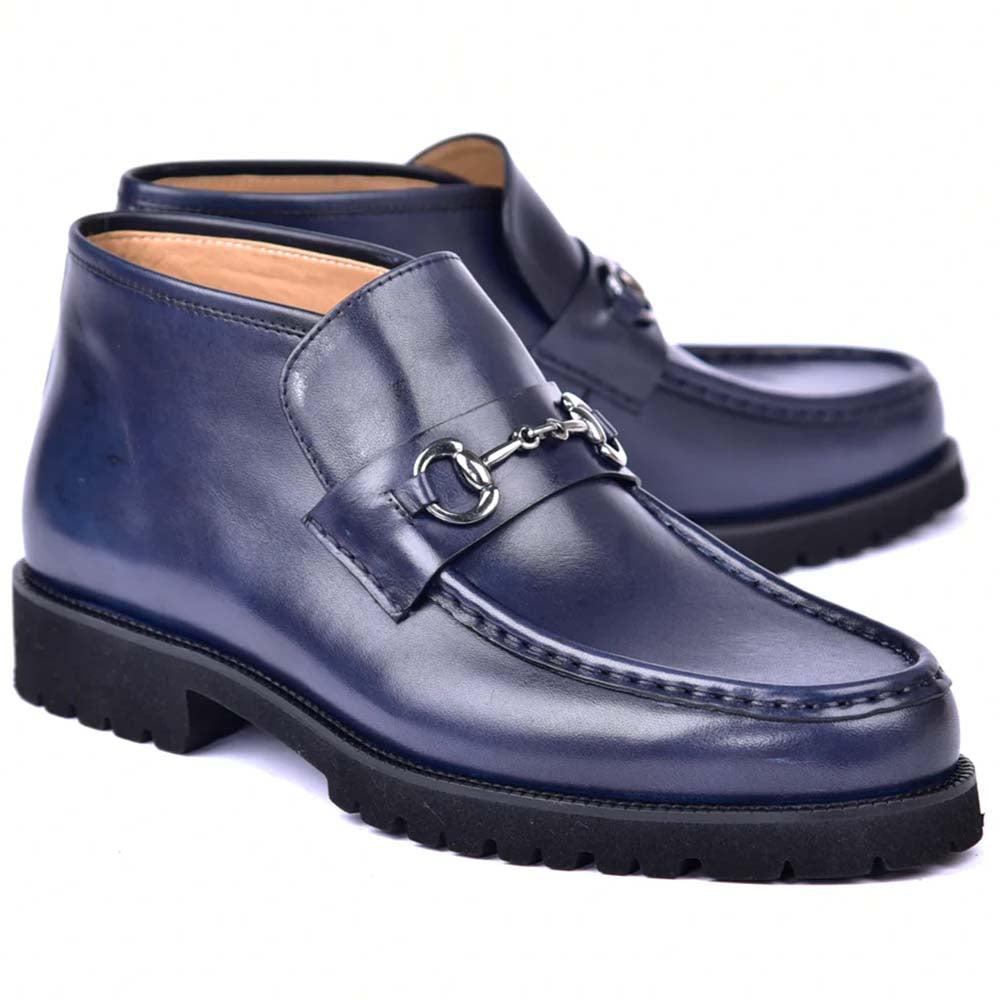 Corrente C0301-5786 Bit Buckle Ankle Boots Navy Corrente C0301-5786 Bit Buckle Ankle Boots Navy