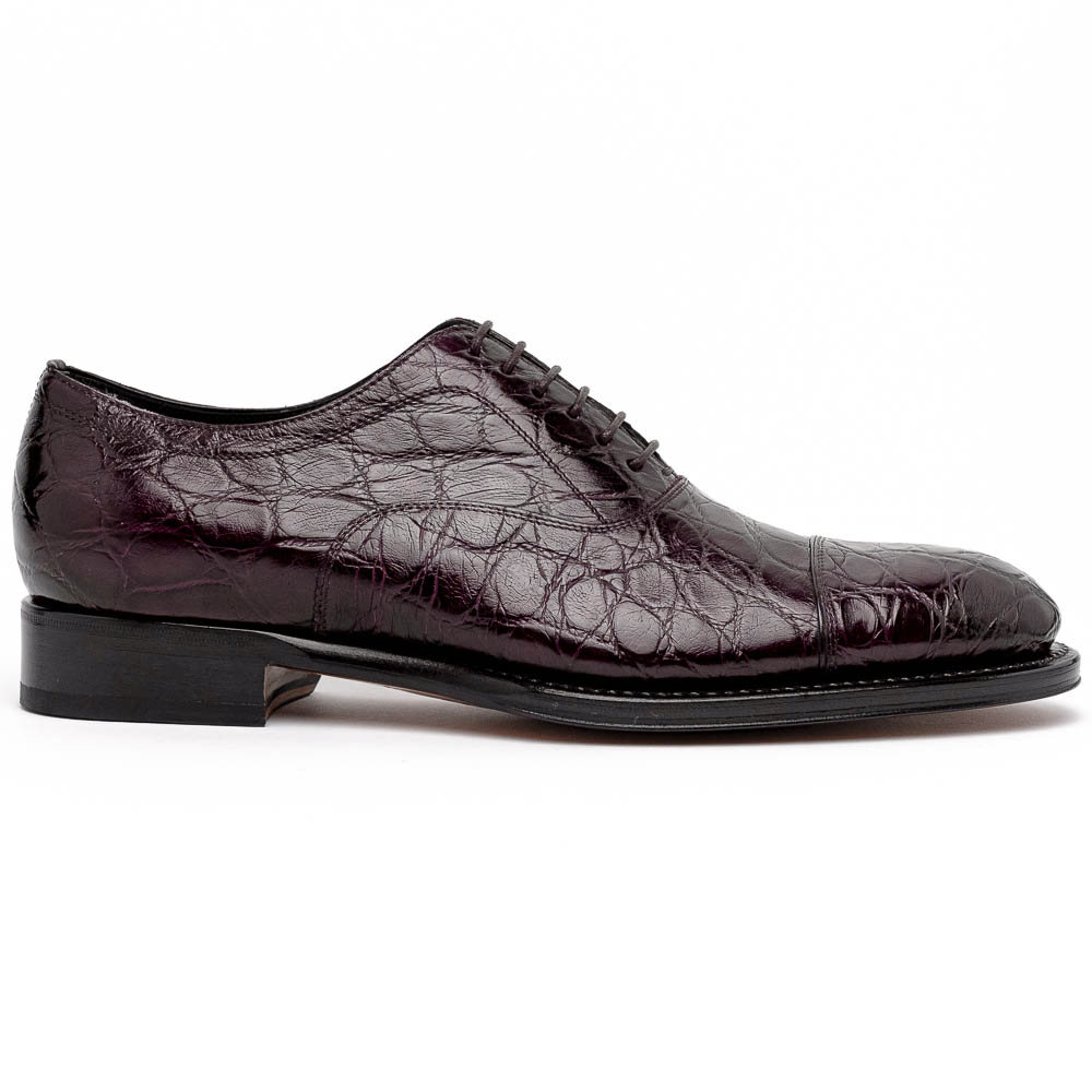Caporicci 5950 Alligator Oxfords Burgundy | MensDesignerShoe.com display picture 1