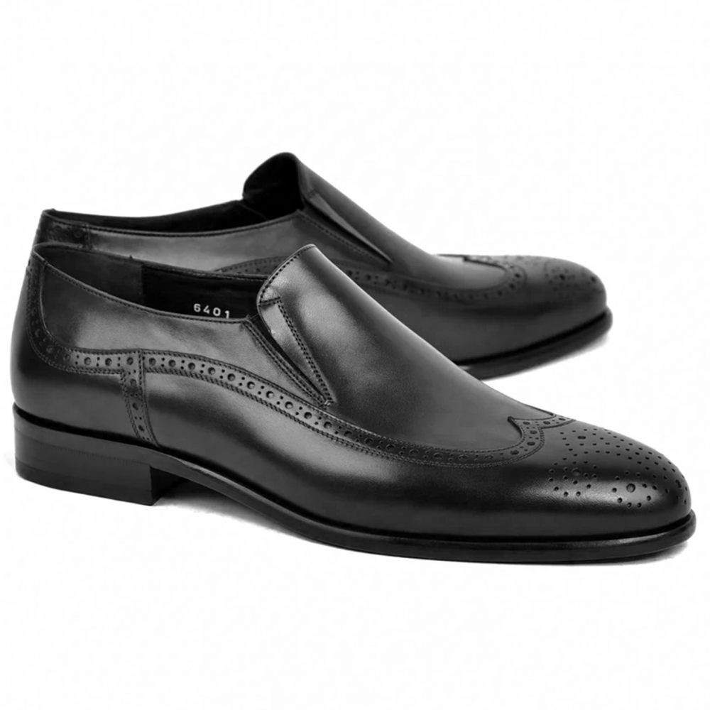 Corrente C0435-6401 Wing Tip Loafer Black