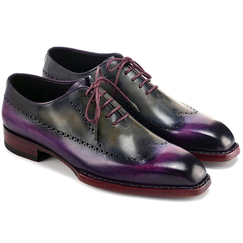 Paul Parkman Goodyear Welted Wingtip Oxfords Purple Grey