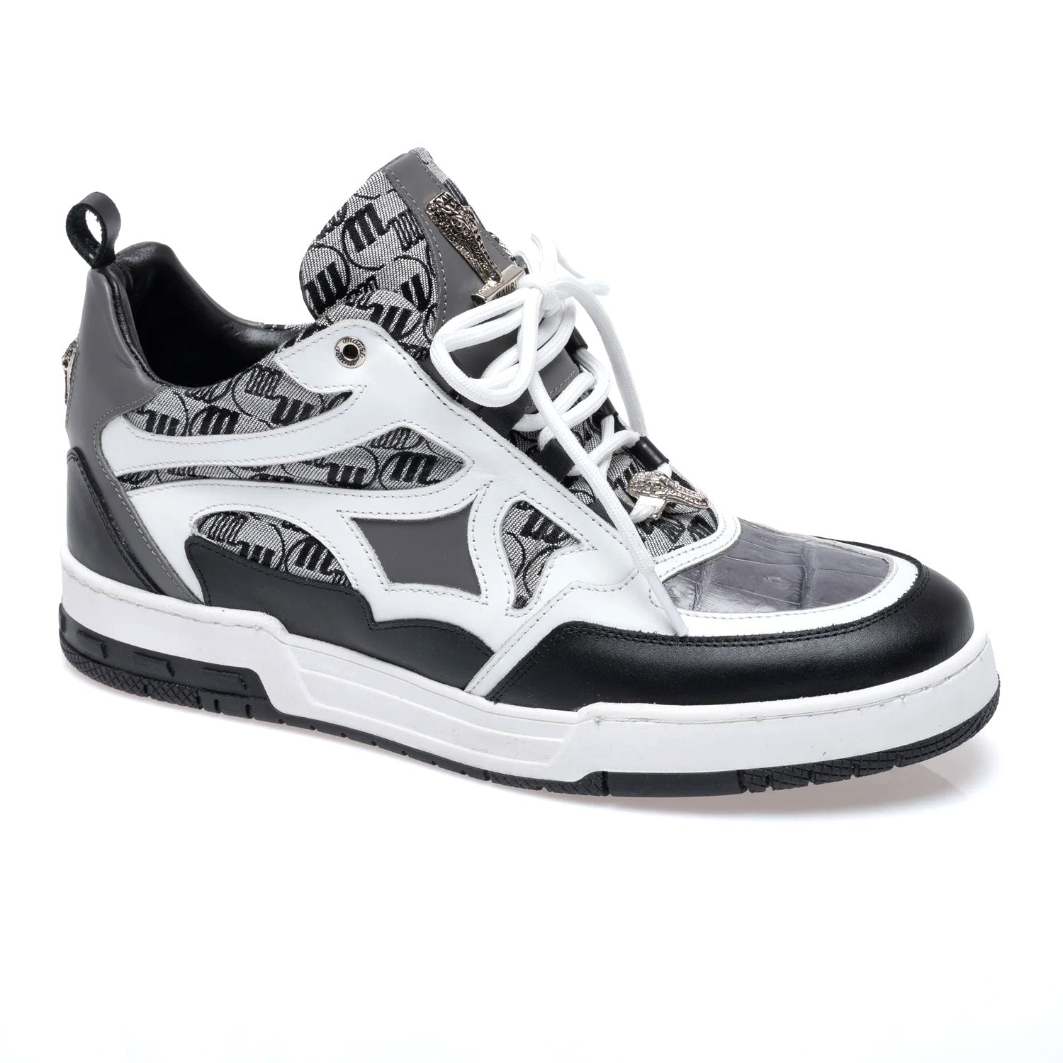 MAURI サイズ9 （27センチ） Mauri 8435 Nappa / Baby Crocodile / Double M Fabric Sneakers Black