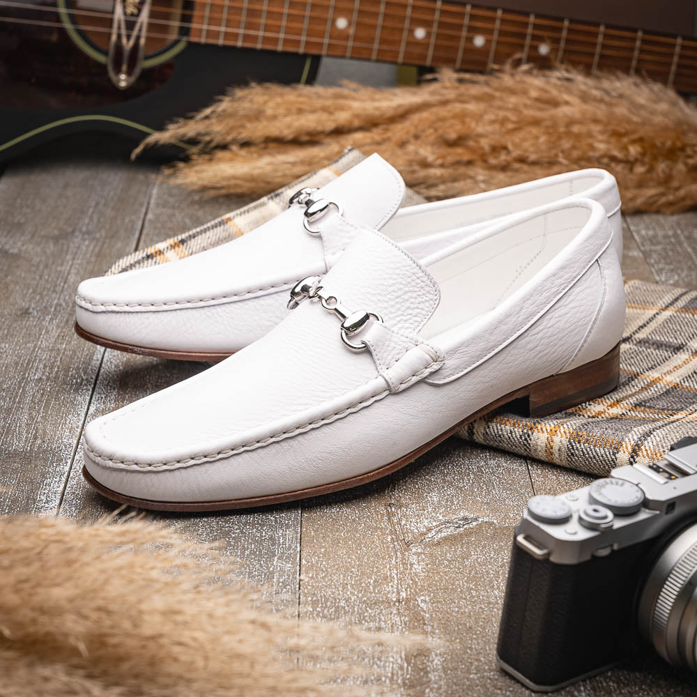 Calzoleria Toscana 8616 Buffalo Bit Loafer White